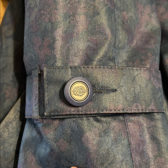 Vintage London Fog Floral Trench Coat Size 10 Whimsigoth Dark Academia Long - Picture 10 of 17